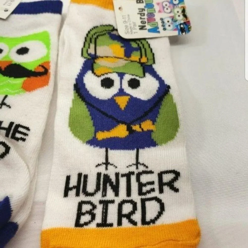 Nerdy bird adventures novelty womens funny socks‎